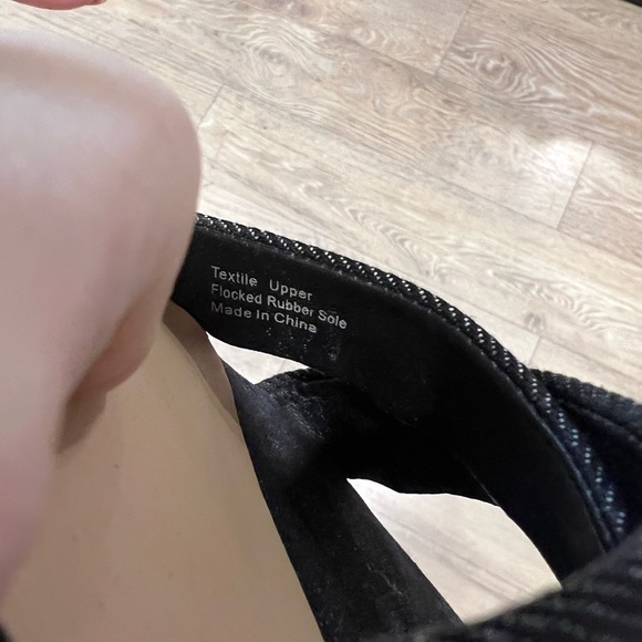 Joe’s Marcy Gray Denim High Back Crossed Front Heeled Sandal - Picture 16 of 16